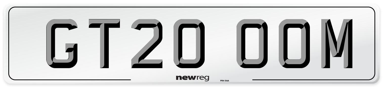 GT20 OOM Number Plate from New Reg